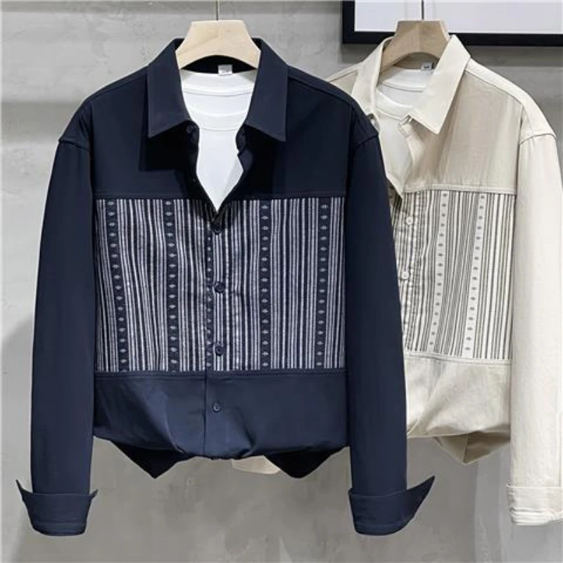 

Men's Loose Shirts Multi-Purpose Blouse Casual Handsome Tops Trend Patchwork Fashion Spring-Autumn Season 2024 Clothing N279