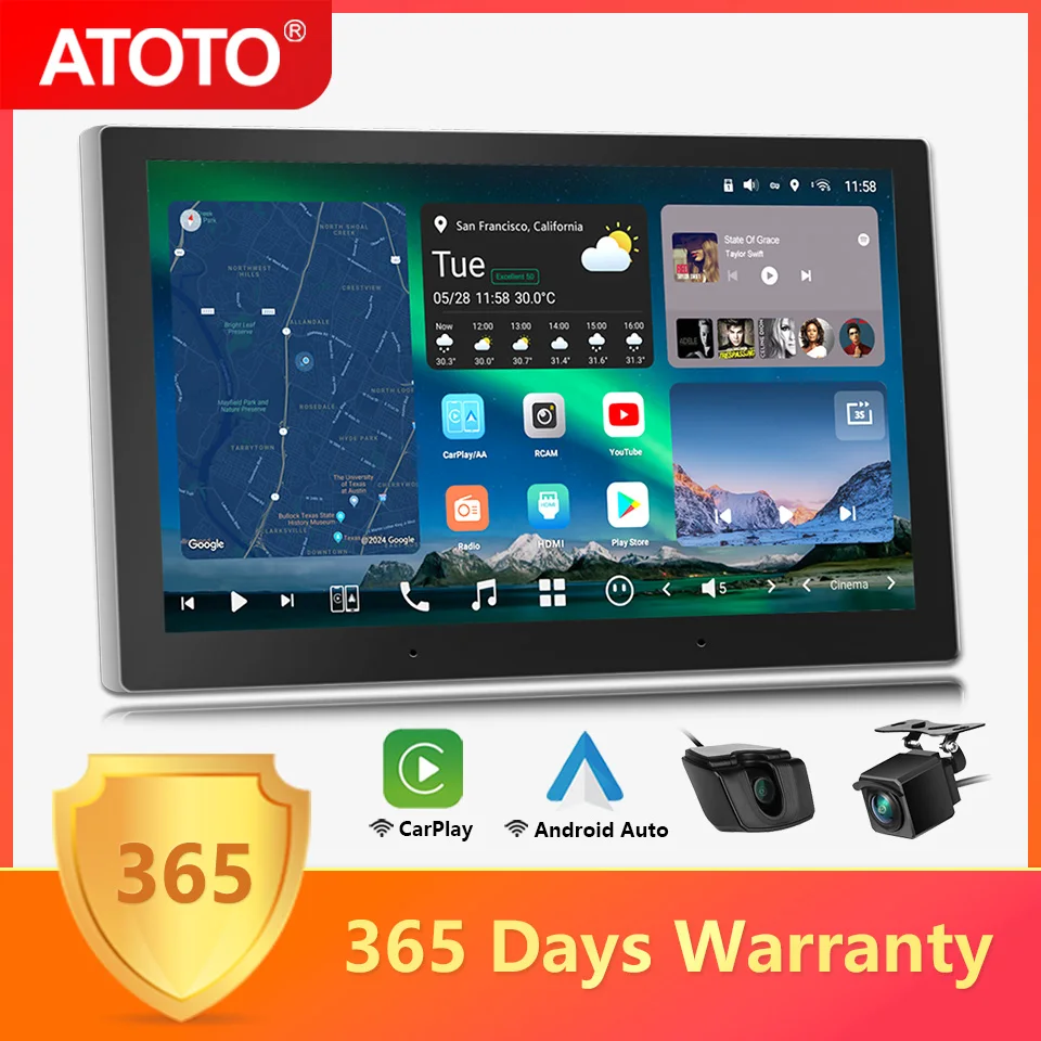 ATOTO 10 inch QLED Android Car Stereo 8G+128G Bluetooth Apple