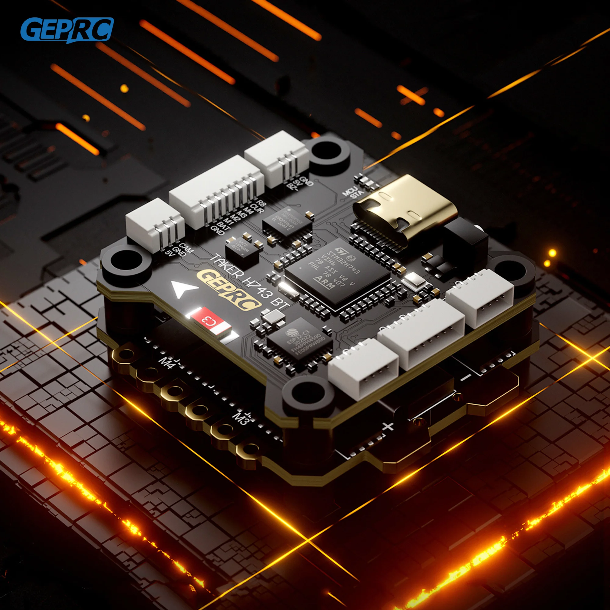 GEPRC TAKER H743 BT 32Bit 50A Stack GEP-BL32 50A 96K 4IN1 ESC Dual Gyro Data Analyze Record Flight Barometer Racing FPV Drone