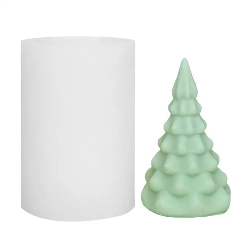 

3D Christmas Tree Silicone Mold Christmas Tree Scented Candles Handmade Soap Plaster Snowflake Elk Tree Craft Baking Tools