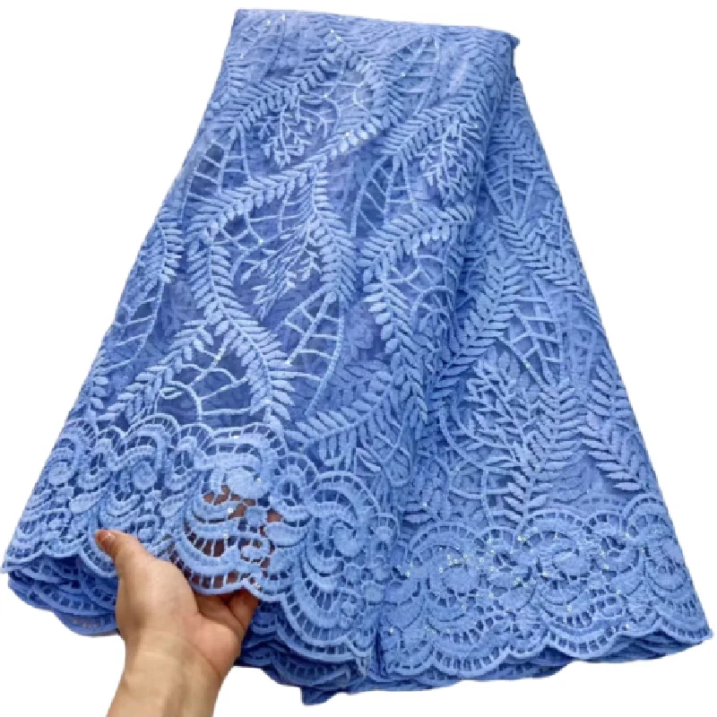

African Lace Fabric Swiss Cotton 2023 High Quality French Mesh Lace Fabric Sequins Nigerian Lace Fabrics For Wedding