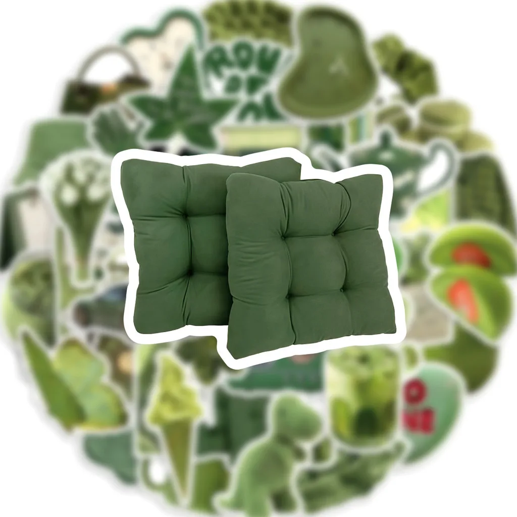 50개입 인스 스타일 한국 올리브 그린 예술적 방수 스티커 DIY 데칼 (저널, 물병 & 여행가방용) AnimeWorlds Store