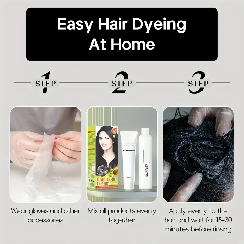 Plant-Based Hair Color Cream - Gentle Formula with 9 Vibrant Shades for Stylish and Festive Looks