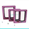 H7BF Pet Dogs Door Sliding Cats Door Automatic Flap Lockable Door for Existing Wall Door for Small Dogs