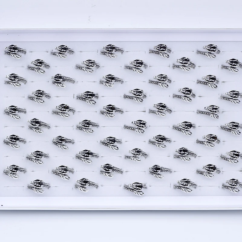 50 Pcs Vintage Punk Dragon Ring Men Copper Alloy Biker Rock Rap Embrace Ring For Man Women Gothic Valentine's Day Gift