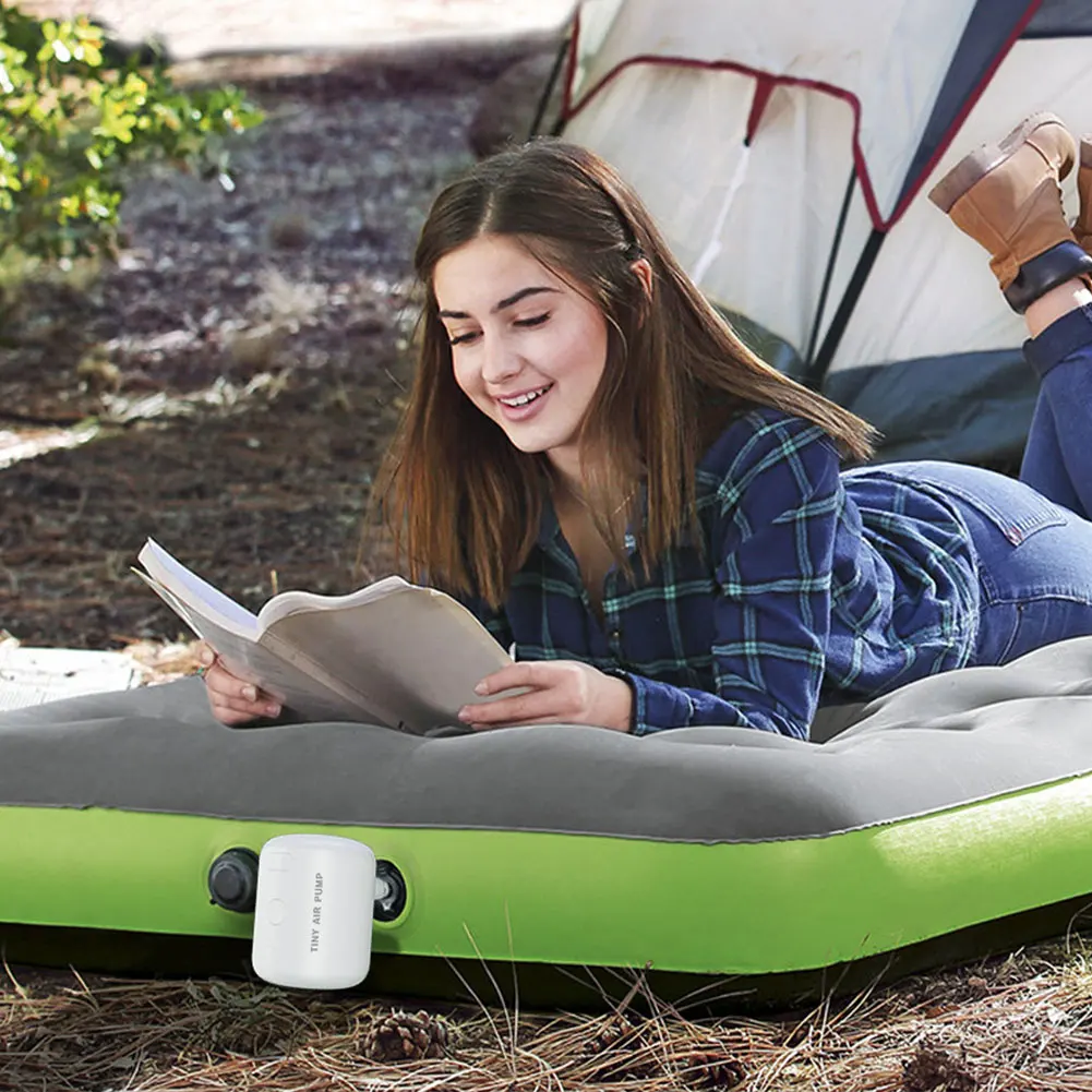 Mini Air Inflator Pump With Light Camping Wireless Air Compressor 3 Lighting Modes Swimming Tube Inflator For Outdoor Tools New