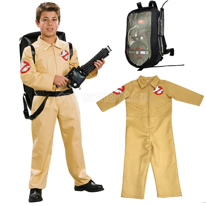 

Movie Theme Ghost Busters Cosplay Costume For Kids Boys Ghost Busters Weaponry Jumpsuit Uniform With Backpack Halloween Costumes
