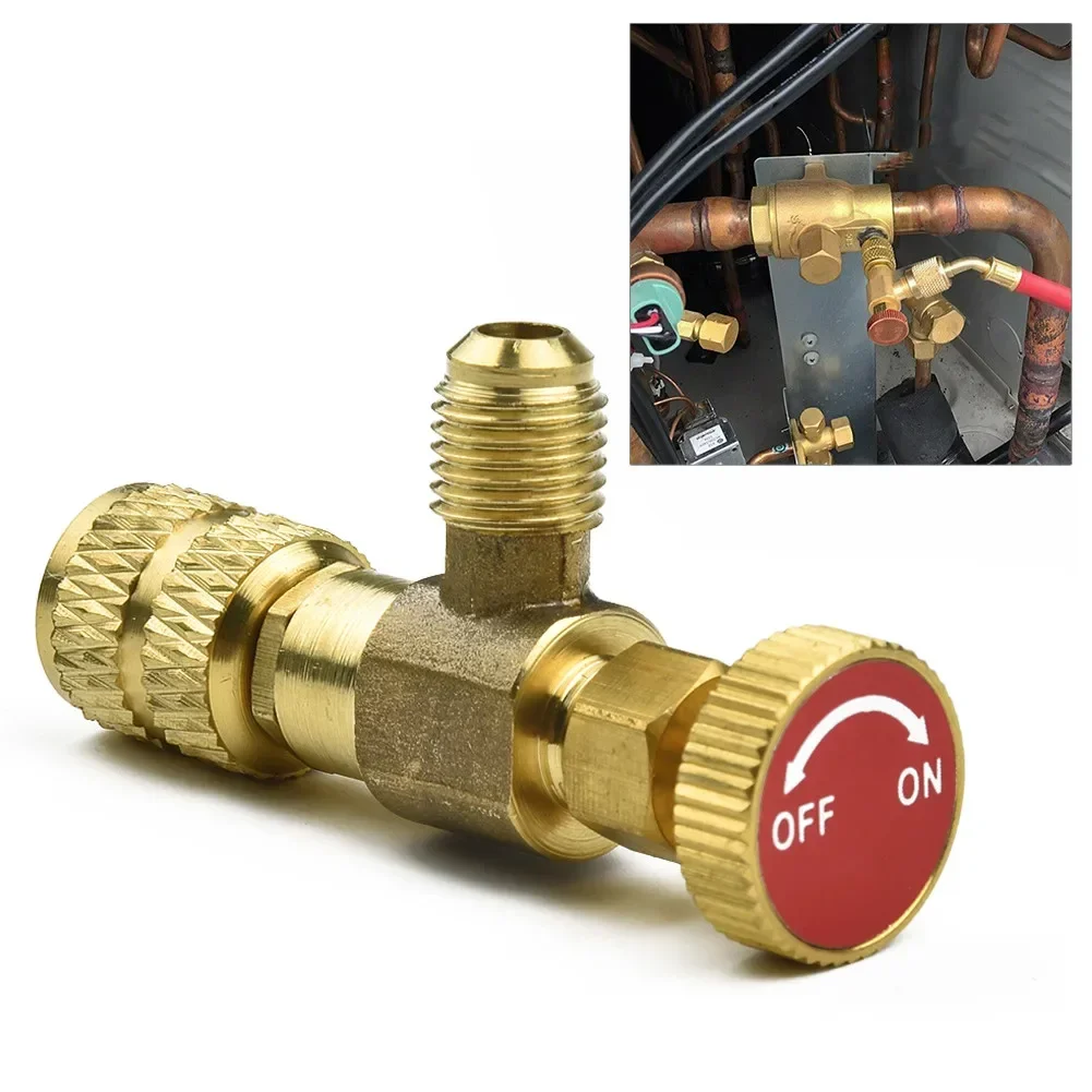 Adapter Flow Control Valve Air Conditioning Copper Alloy for 1/4"-5/16"