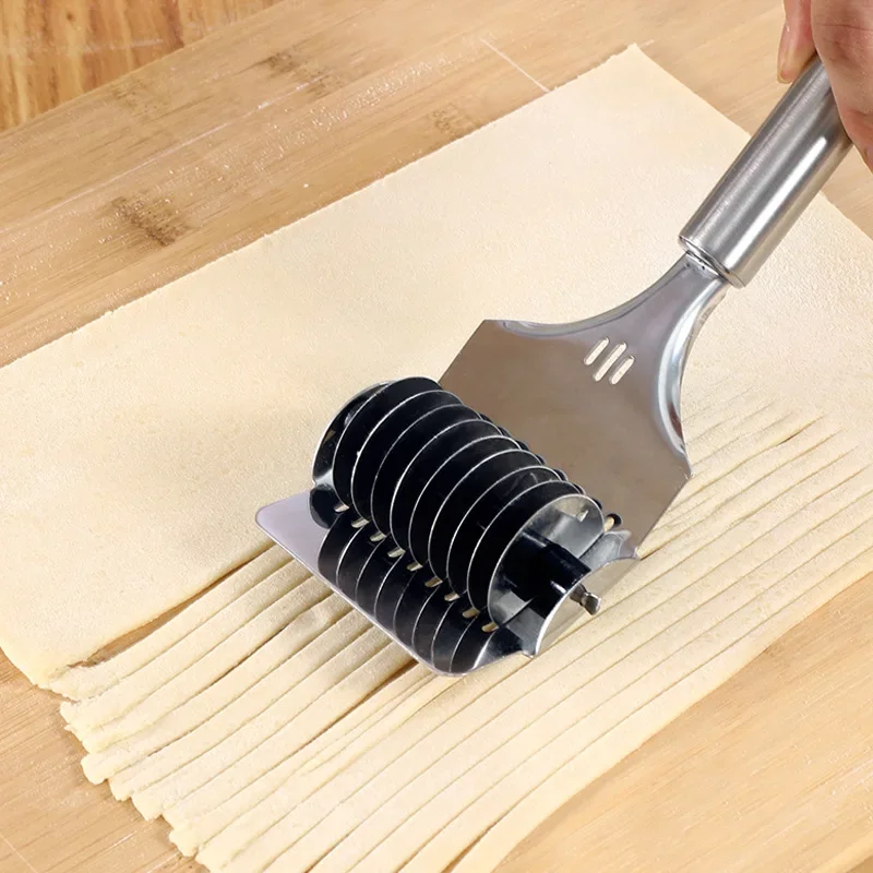 Stainless Steel Manual Noodle Cutter Rolling Spaghetti Maker Pressing Noodle Dough Cutter Kitchen Shallot Knife Cooking Tool