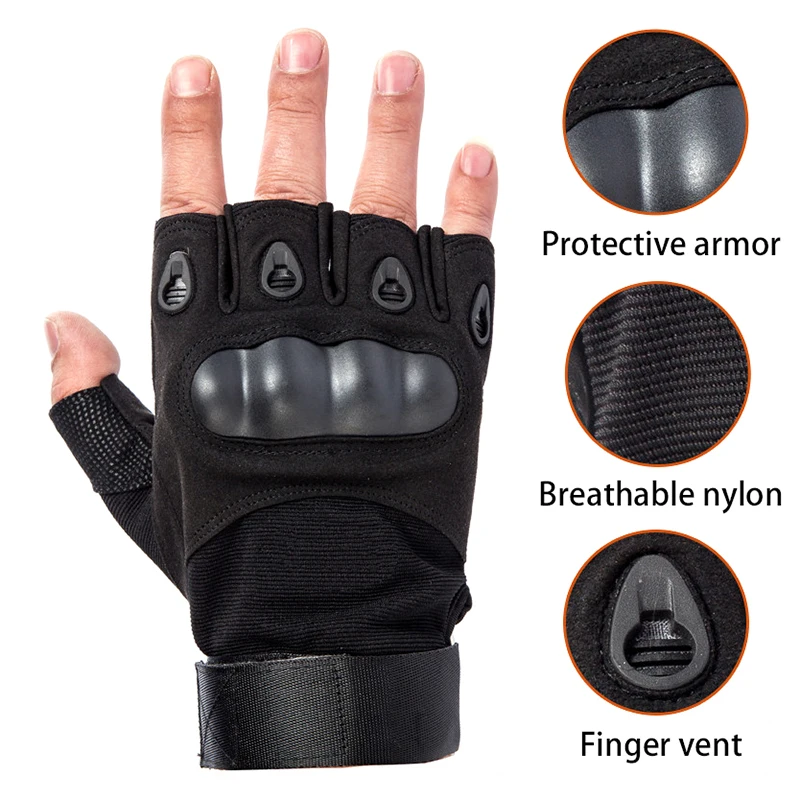 Army Tactical Gloves / Outdoor Sports Half Finger Combat Motorcycle Ro