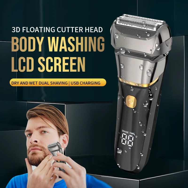 Electric Shaver For Men Wet Dry Facial Electric Razor Beard Foil Shaving Machine Men Grooming Set Rechargeable Powerful electric shaver