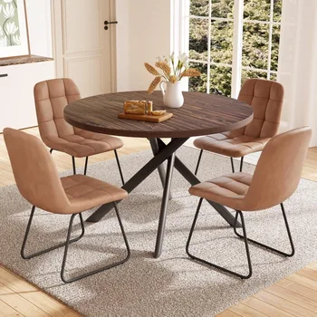45" Round Dining Table Set for 4 1