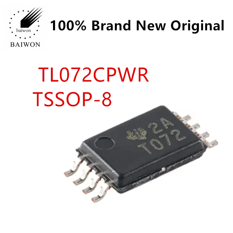

100% Original IC Chips Original Genuine TL072CPWR TSSOP-8 Dual JFET Input Operational Amplifier Chip
