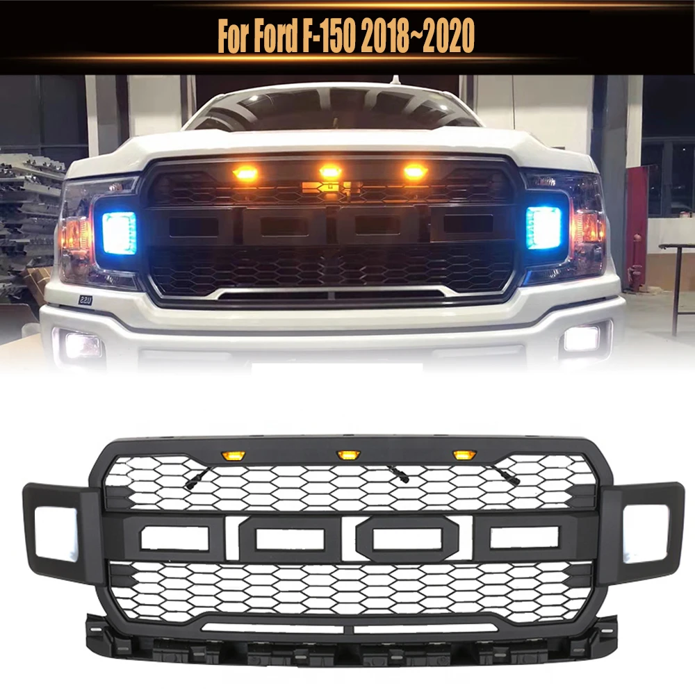 

Raptor Style Front Bumper Upper Racing Grills Grill Radiator Grille Modified For F150 Grill Mesh For Ford F-150 2018~2020