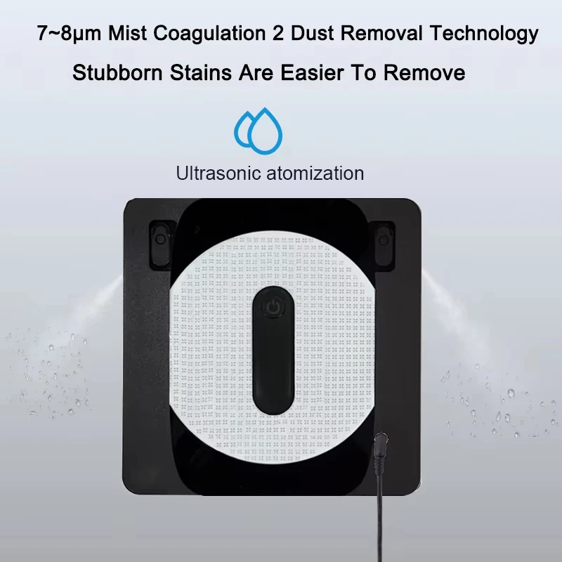 Robot Window Cleaner Purerobo W-S8S Dual Water Spray,Smart Memory,High Vacuum Suction，Anti-fall , Home Wall Glass Cleaning Robot 3