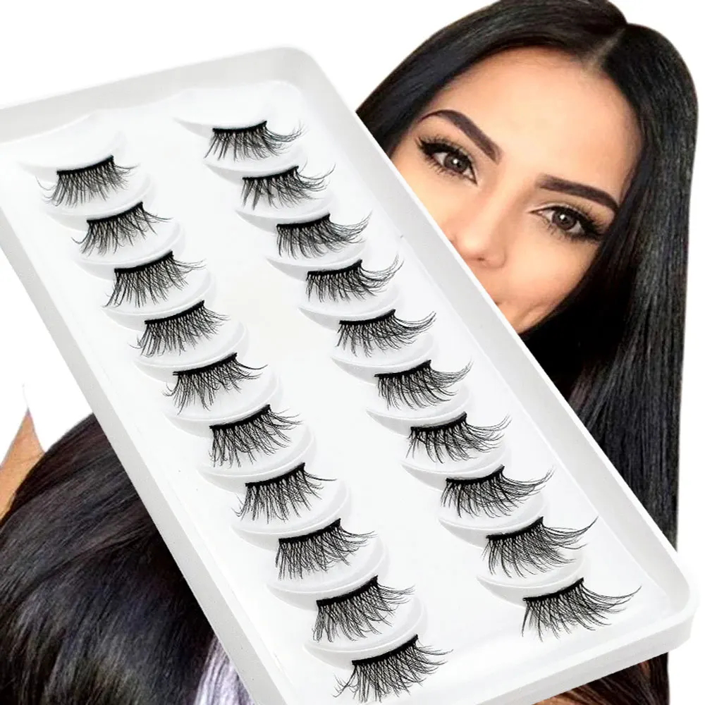 

Half Eye Lash 6D Mink Lashes Faux Wispy Natural Crisscross False Eyelashes Halves Fake Eyelash Extension Makeup Tools