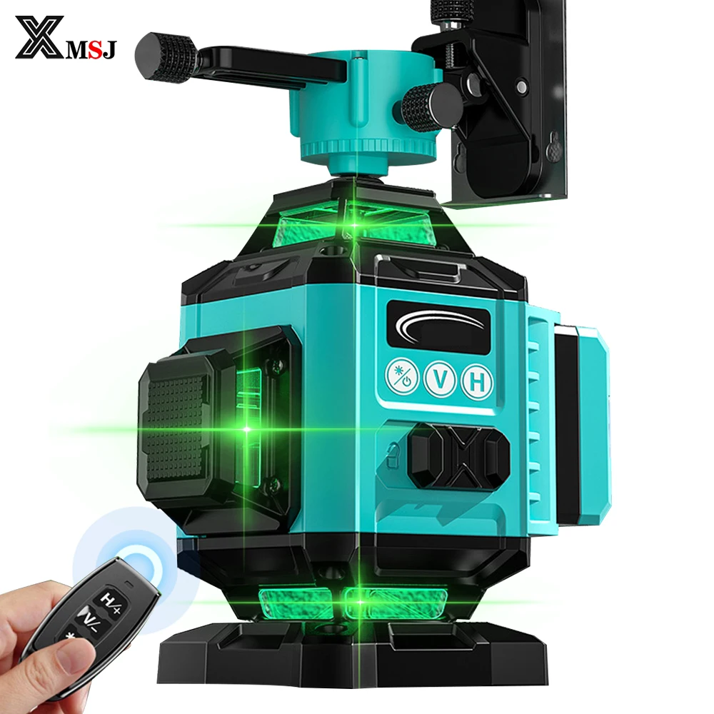 

12/16 Lines 3D/4D Laser Level Self-Leveling 360° Horizontal Vertical Super Powerful Green Beam Lines Laser Levels Remote Control