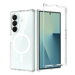 Ultra Thin Magnetic Clear Acrylic Wireless Charging Phone Case - Galaxy Z Fold 8 (Clear)