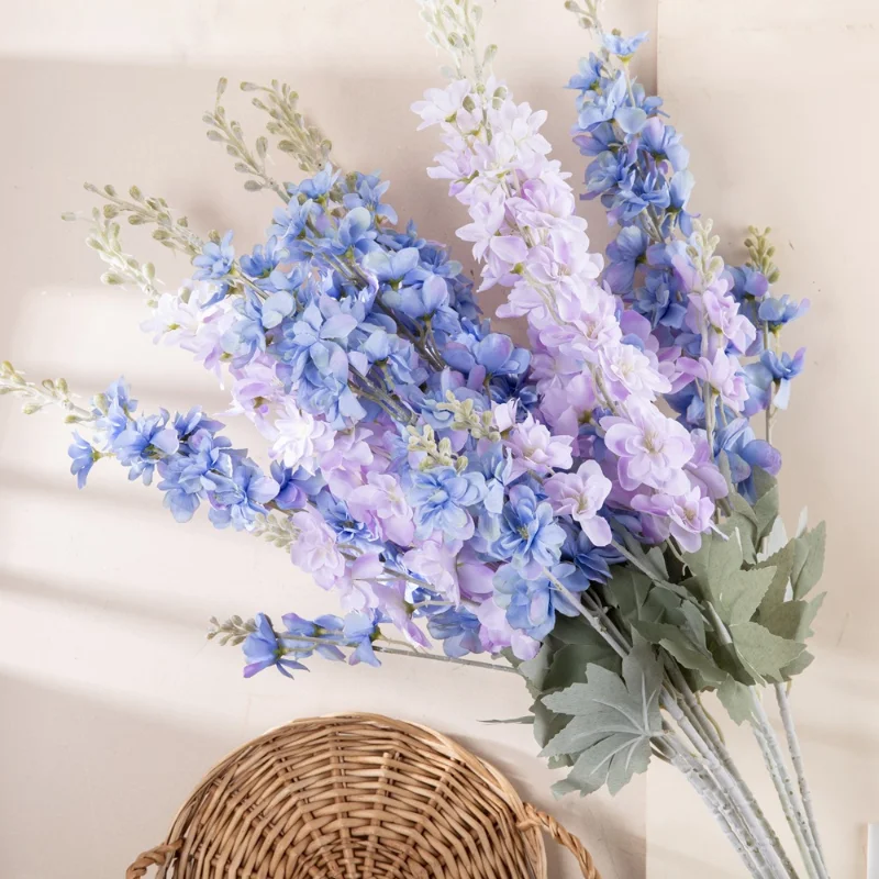 Silk Delphinium Flower Branch Artificial Flowers Home Vase Wedding