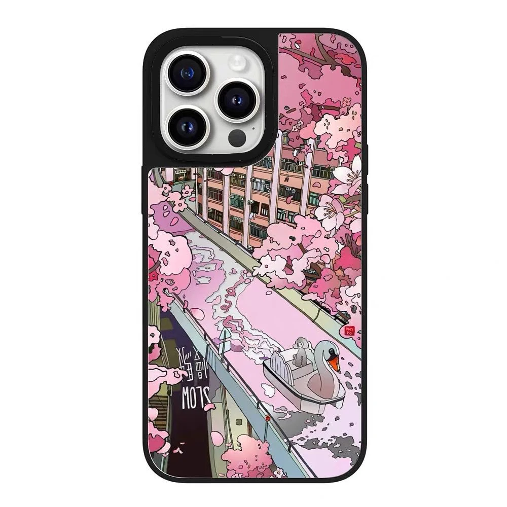 

Sakura Painting Phone Case Cover for IPhone 11 12 13 14 15 Pro Max Case for IPhone 15 Pro Max