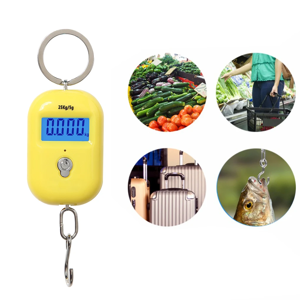 25Kg x 5g Digital Hanging Scale Mini Electronic Luggage Hook Scale LCD Backlight Kitchen Steelyard Bathroom Scales near me