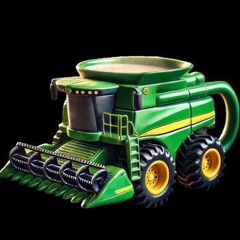 Vintage Green Tractor Coffee Mug – Retro Farm Equipment Agriculture Mug 1