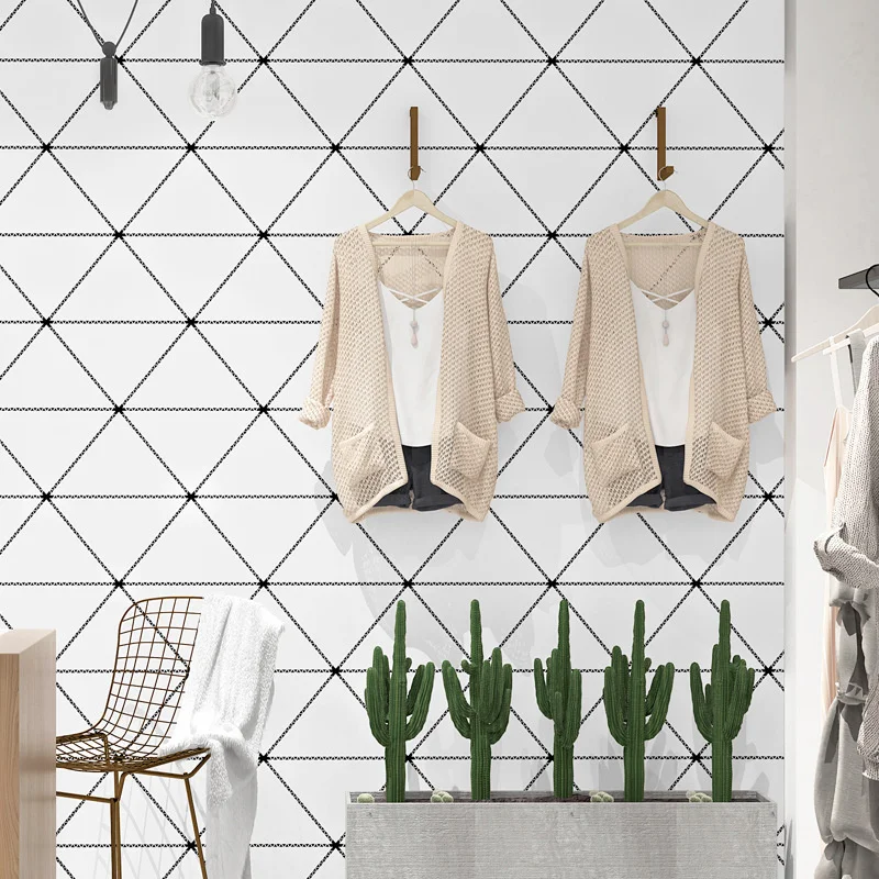 Nordic style background wallpaper ins modern simple geometric triangle living room bedroom clothing store net red wallpaper beibehang customize the new modern visual space office simple and atmospheric geometric architectural wallpaper papier peint