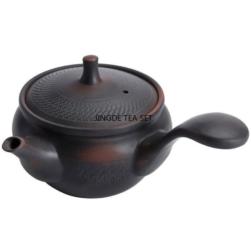 Purple pottery side handle ceramic teapot Pu erh tea making equipment Chinese Kung Fu tea set
