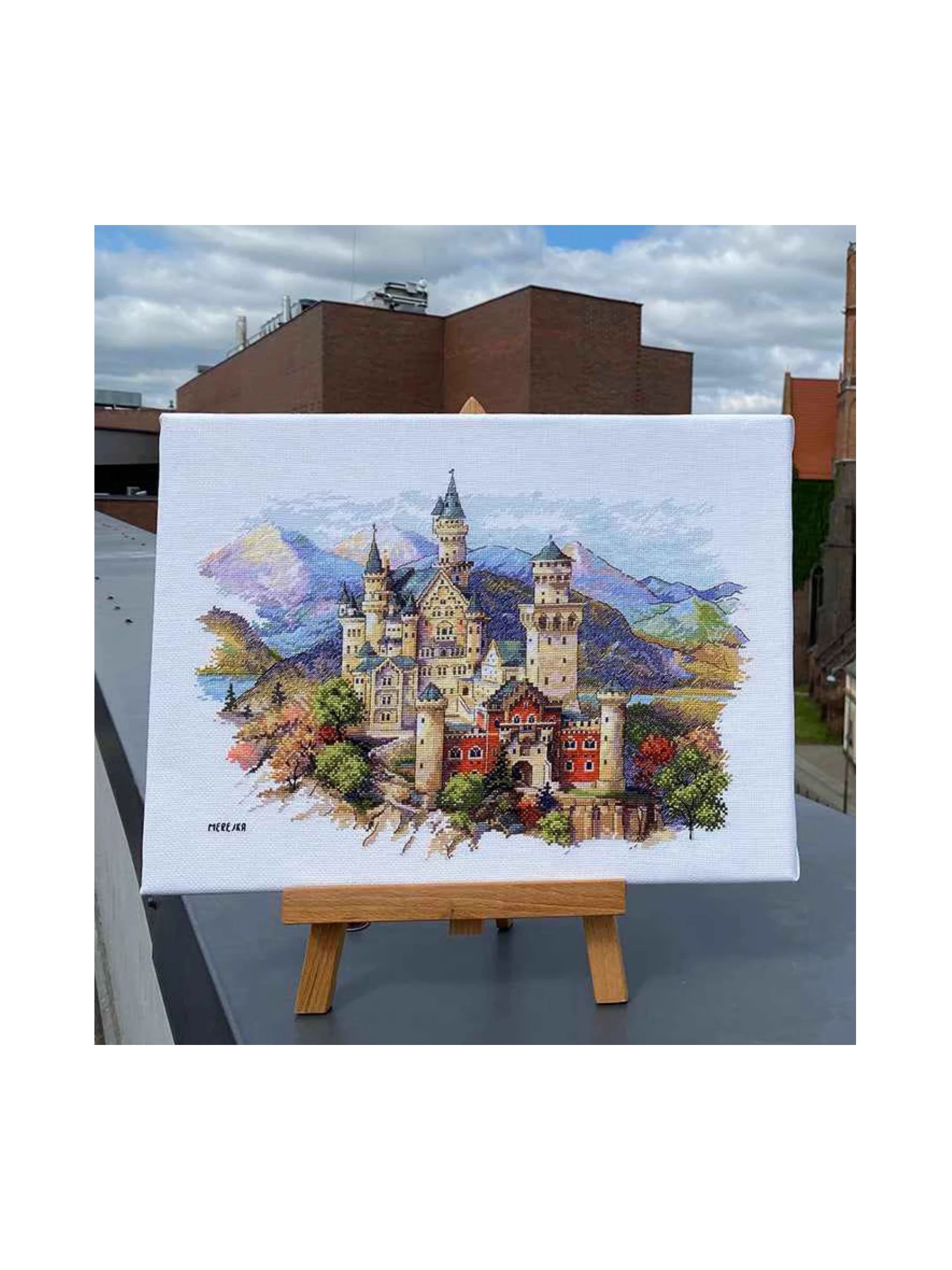 Cross Embroidery Painting YN300- Cross Stitch Landscape Architecture Large-sized Decorative Painting Hanging Painting Customization