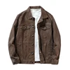 Men's Spring and Autumn Denim Jackets men's brown denim jacket Pure cotton workwear casual men's denim tops 1