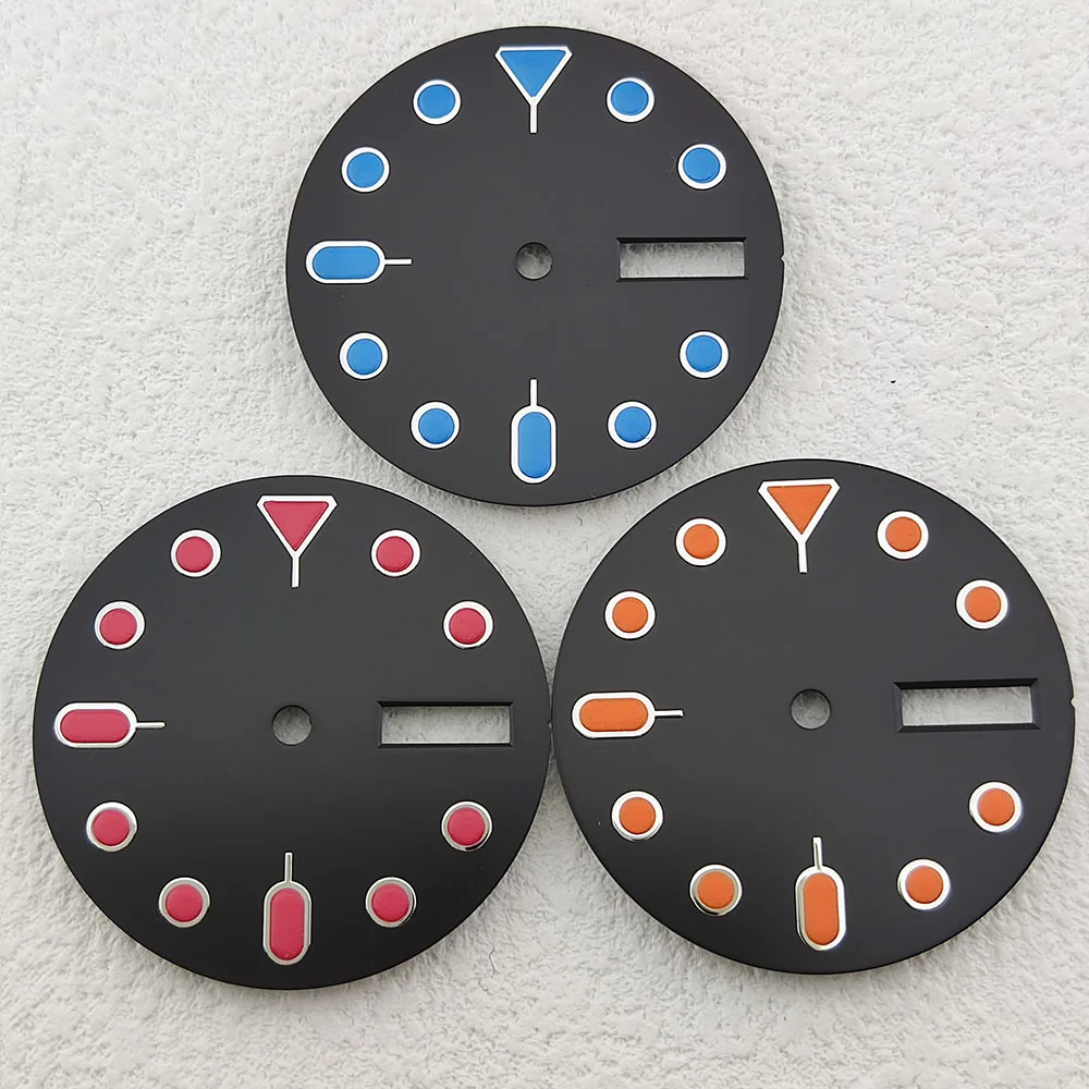 NH36 dial 28.55mm green Luminous blue Luminous suitable for NH35/NH36 movement watch parts