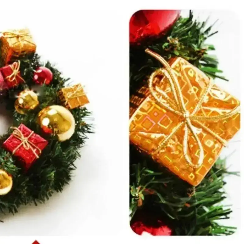 Christmas Decorations 45cm Christmas Wreath Artificial Wreath Door Hanging Window Props Background Christmas Tree Accessories