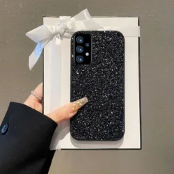 Luxury Shiny Diamond Rhinestone Glitter Phone Case Back Cover - Galaxy A27 (Black)