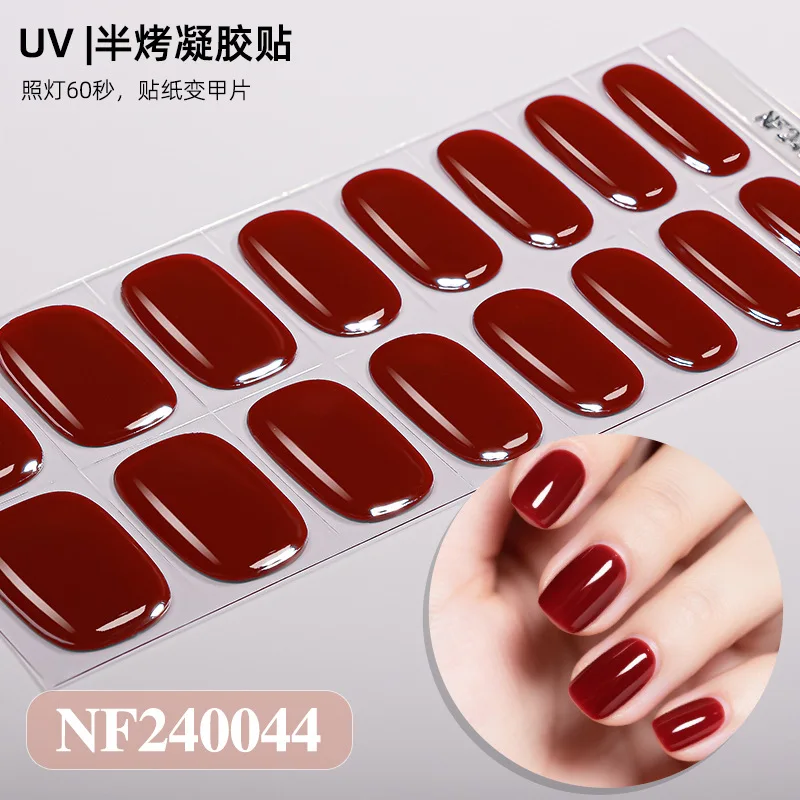 Premium Semi-Cured Nail Wraps Set - Waterproof, Long-Lasting Gel Nail Stickers