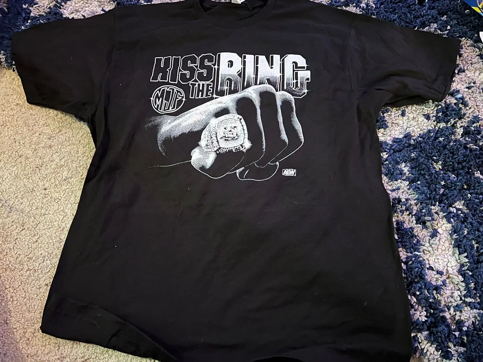All Elite Crate Exclusive Mjf Kiss The Ring Xl T Shirt Aew Out Wrestling Maniche Lunghe O Corte