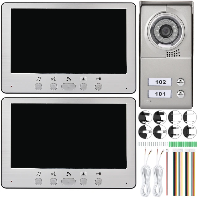 7inch Apartment Wired Video Door Phone Audio Visual Entry Intercom System Visual Entry Intercom System Home Visual Doorbell 6