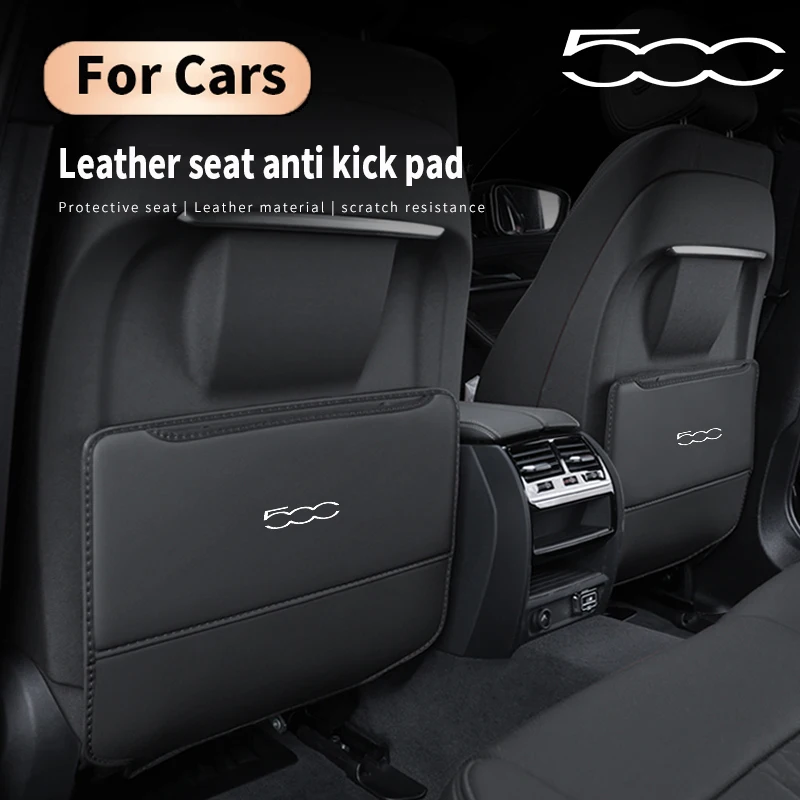 

2pcs Car Seat Back Anti Child Kick Pad For Fiat 500 500l 500x 500e Abarth Protector Mat Cushion Cover Auto Interior Accessories