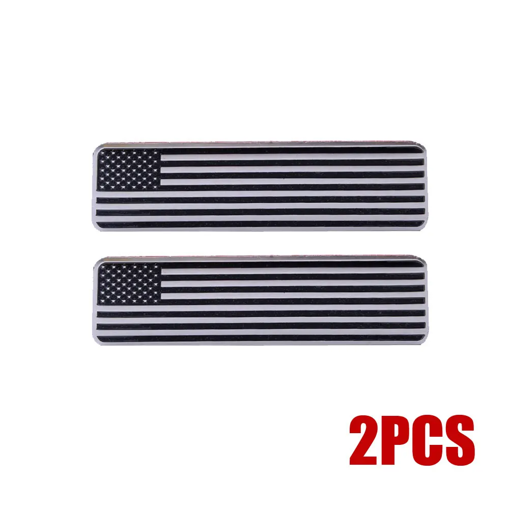 Porsche Flag Embossed 3D Metal All Black Patriotic American Flag Emblem Decal American Metal Flag Auto Fender Emblem - Foto 7