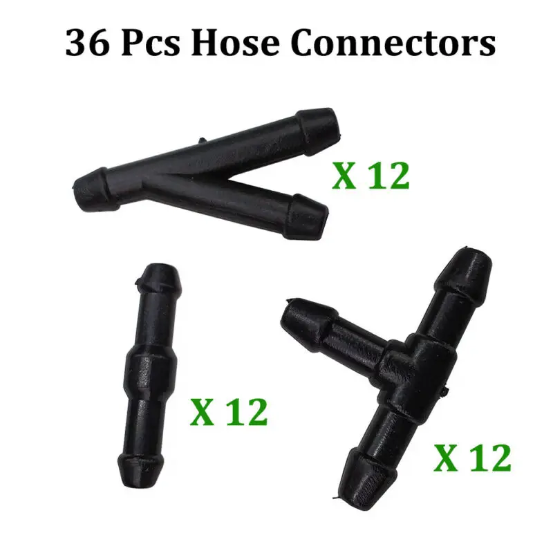 

100% Brand New 36pcs Windshield Washer Hose Connector Water Tube T/Y/I Type Splitter Fittings Durable And Practical