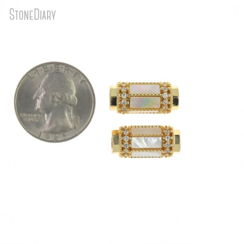 

10 шт. оптовая продажа, золотистый цвет, белая медь, эмаль, цилиндрические полные отверстия, бусины BE50545