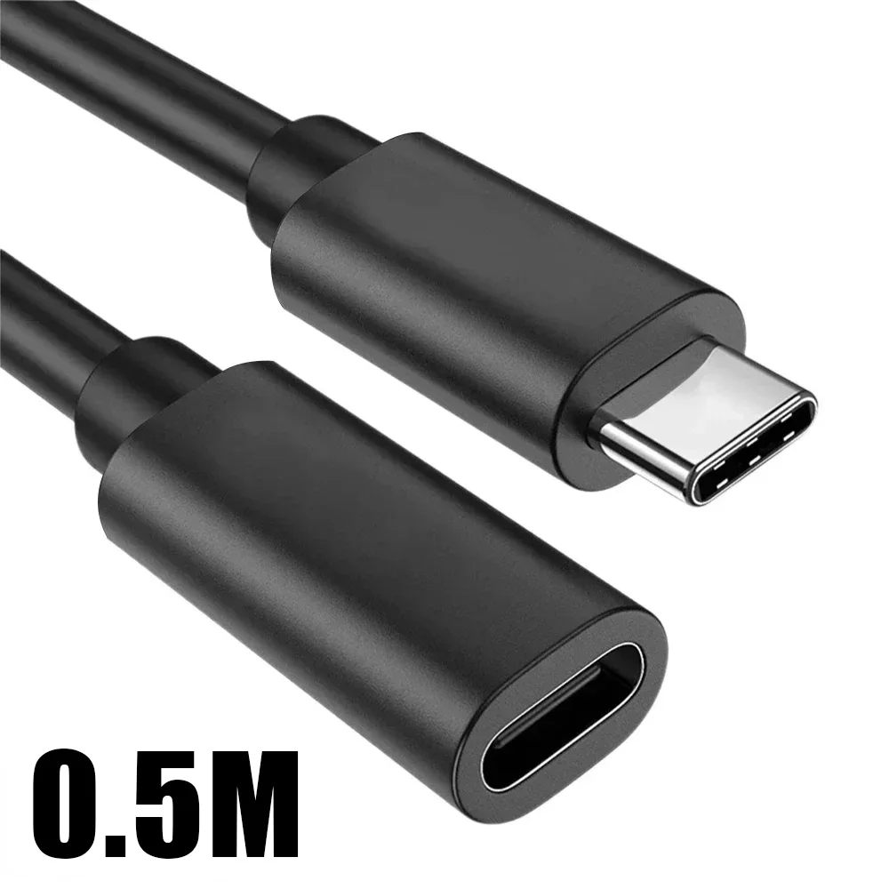 High-Speed USB-C Female to Male Adapter Extension Cable