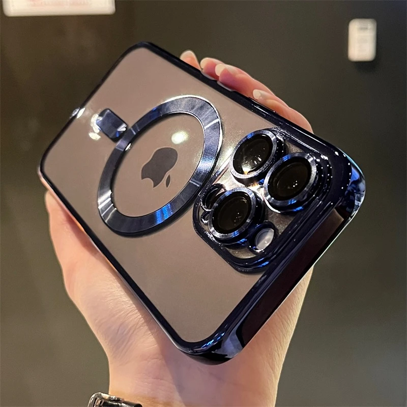thumbnail image 1 of Luxury Transparent Magsafe Wireless Charging Case For iPhone 15 14 13 12 11 Pro Max Plus X Xs Max XR Magnetic Silicone Cover, 1 of 5