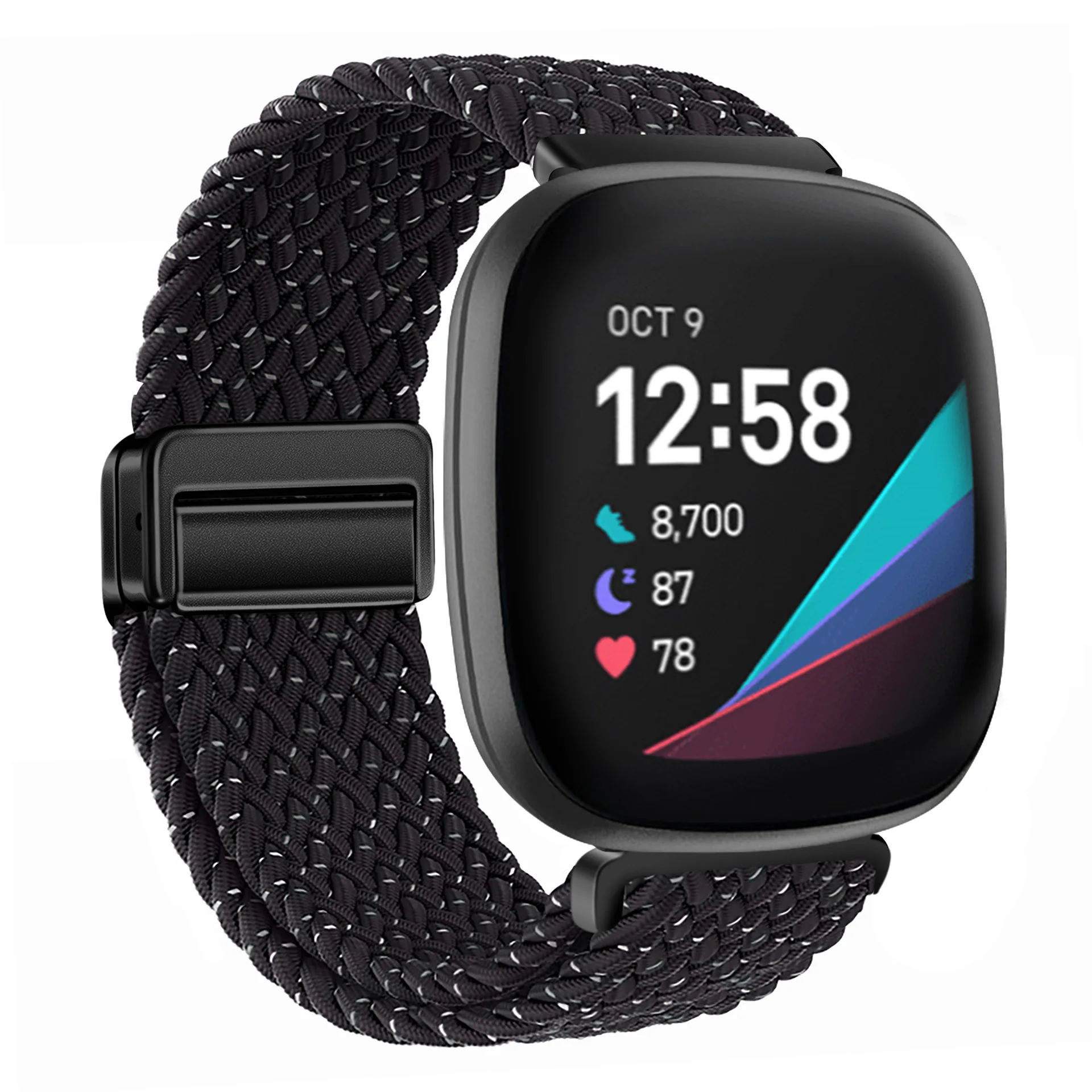 Sporty Nylon Braided Loop Strap - Magnetic Breathable Bracelet Wristband Belt Accessory