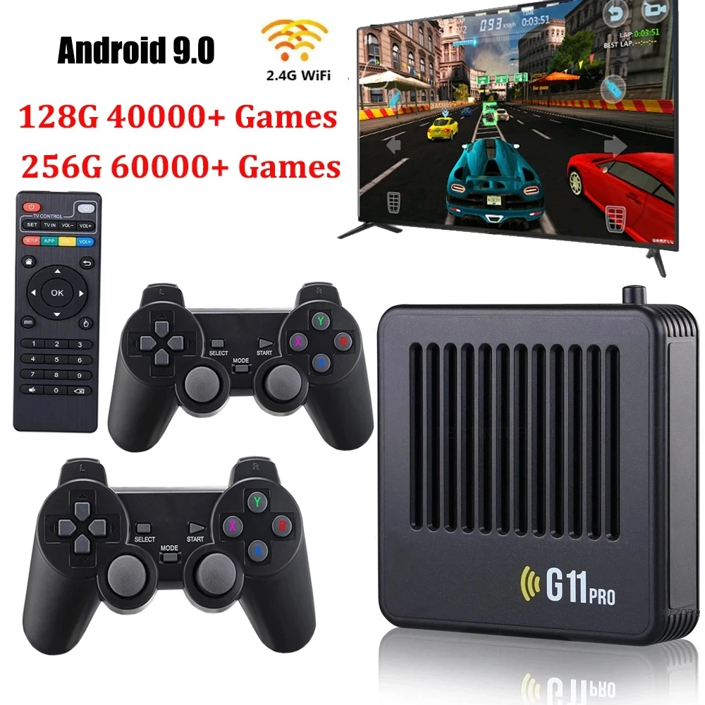 Nuovo Gioco Tv Box Console Per Videogiochi G11 Pro Double Wireless Family Retro Classic Games 64/128Gb 30000 + Giochi 4K Per Psp/Dc/N64