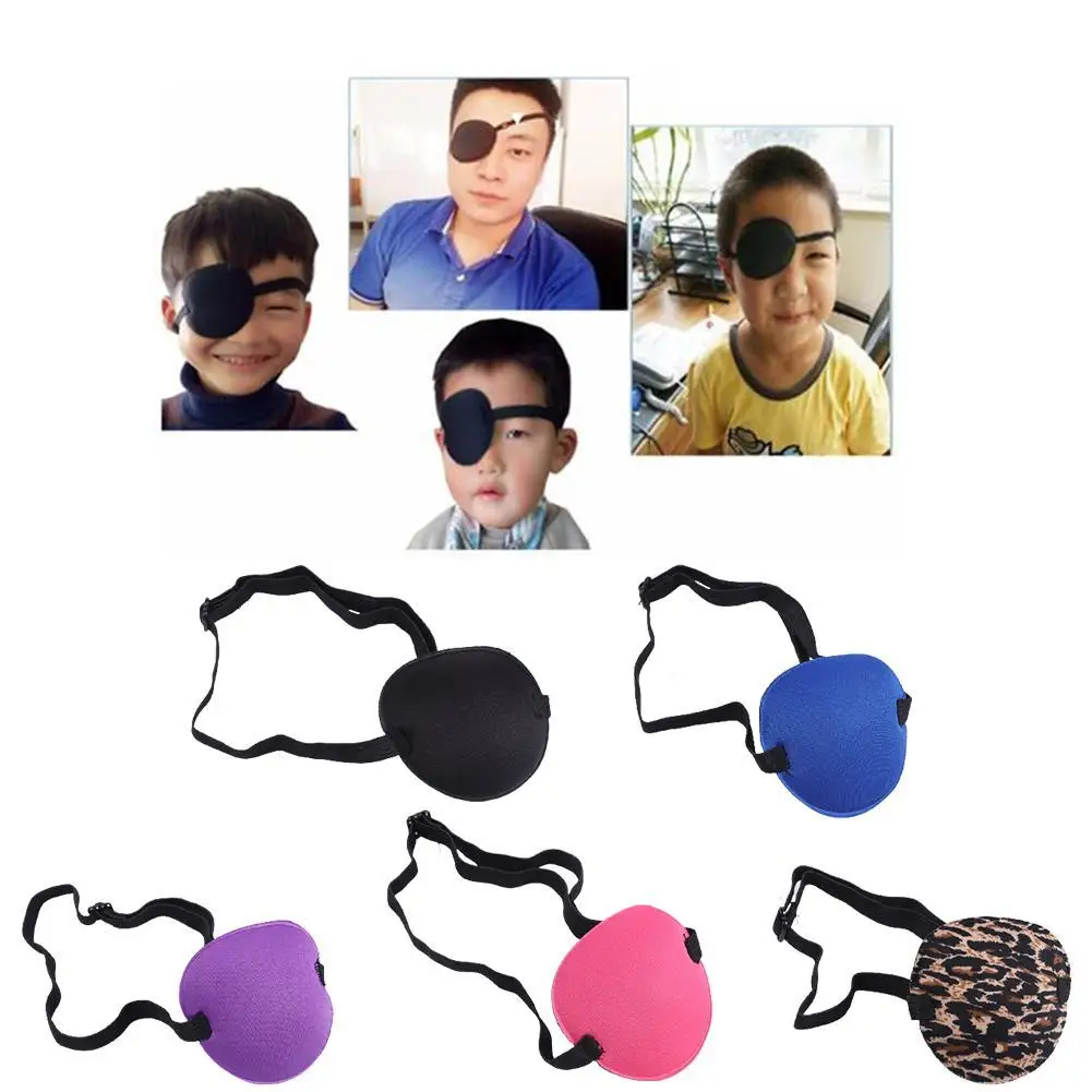 Single Eye Patch Adult Kids Pirate Concave Eye Patch 3D Adjustable Eyepatch For Right Or Left Eye Pirate Costume Kids Eye Patch