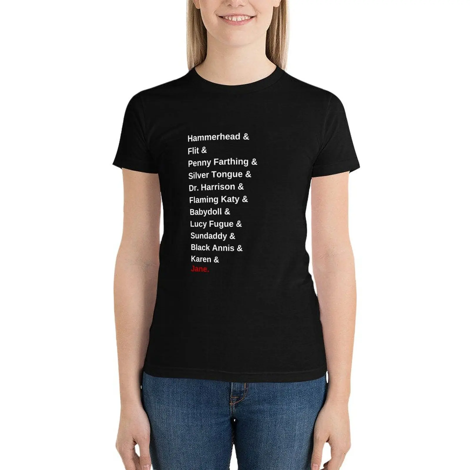 

Crazy Jane T-Shirt korean fashion female Short sleeve tee Aesthetic clothing t-shirts for Women loose fit