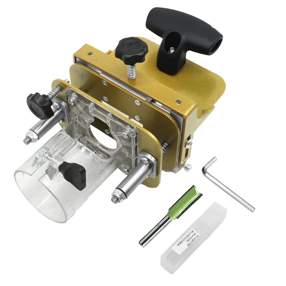 Mortising Jig for 65mm Trimming Machine 2 In 1 Slotting Bracket Invisible Fasteners Punch Locator Linear Track Woodworking Tools