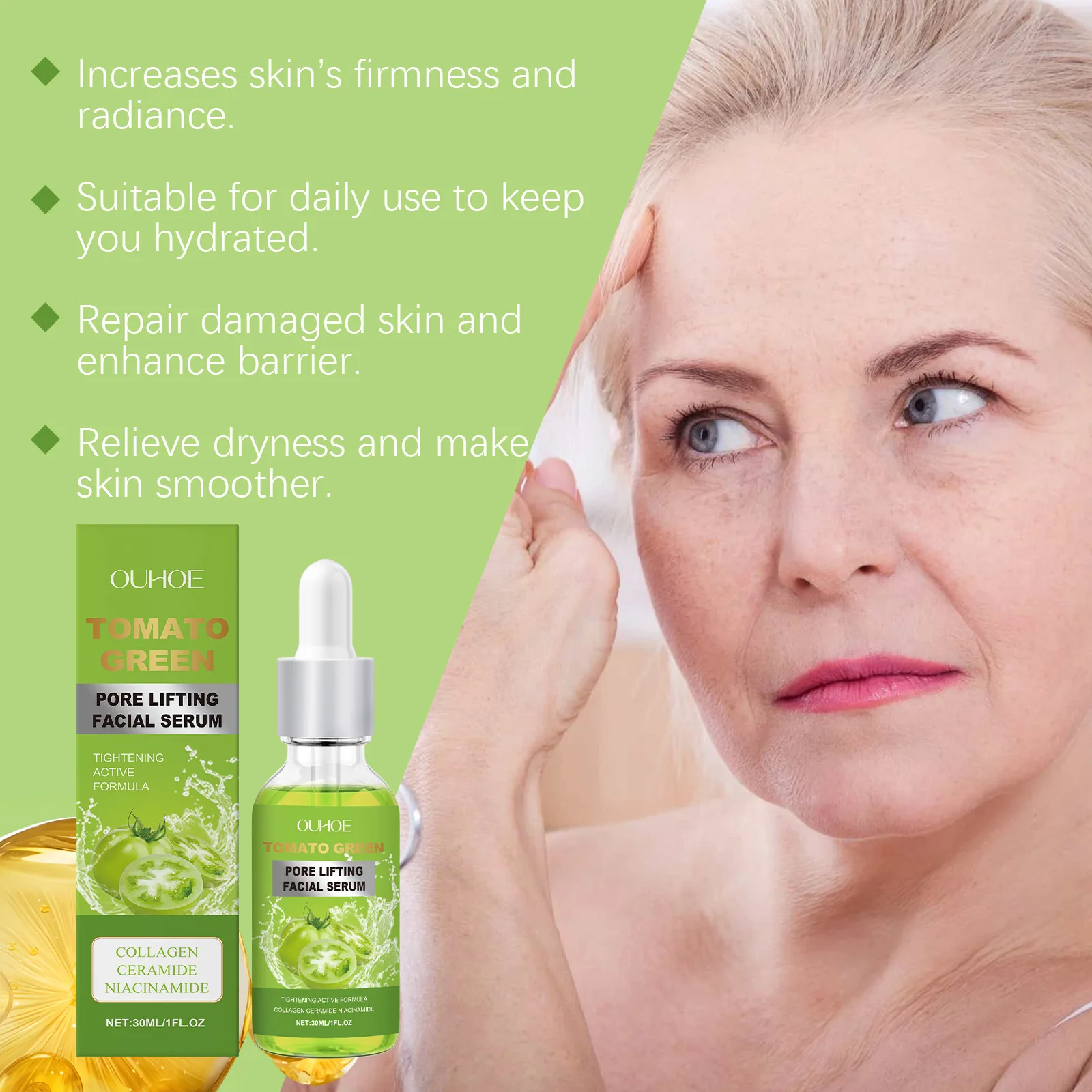 Pore Lifting Face Serum Remove Wrinkles Fade Fine Line Improve Dryness Hydrating Lightening Tightening Anti Aging Facial Essence 5