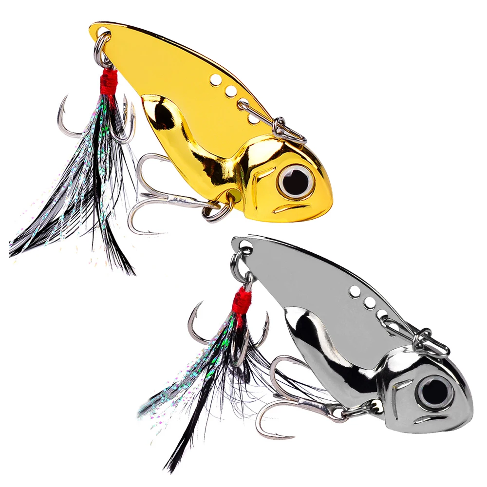 

PROBEROS 1pcs Spinner Bait Gold Silver 7g/3.7cm 11g/4.5cm Metal Lure Sinking VIB Spoon Fishing lure Hard Wobbler dw398