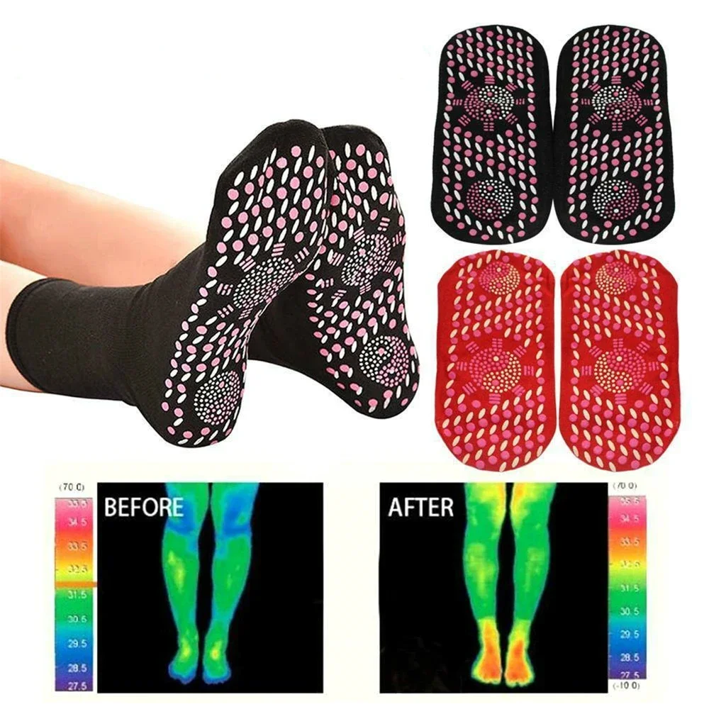3 Pairs New Tourmaline Health Socks Self-Heating Magnetic Shaping Socks Slimming Heated Warm Foot Massage for Women Men